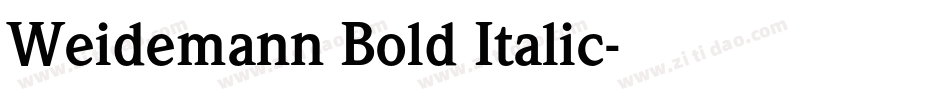 Weidemann Bold Italic字体转换